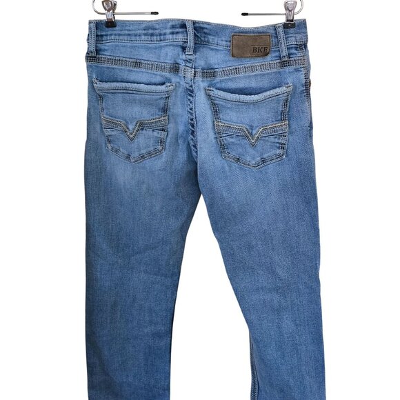 BKE Jake Blue Denim Straight Fit Jeans Faded Casual Look western workwear boho - Picture 6 of 13